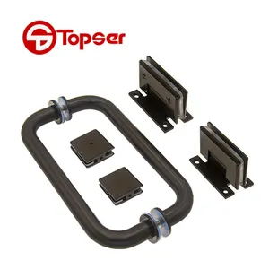 Chuveiro porta hardware conjunto parede para vidro 90 graus chuveiro porta dobradiça clip puxar alça em óleo friccionado bronze