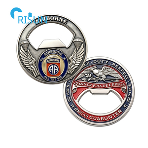 Pièce <span class=keywords><strong>de</strong></span> monnaie commémorative personnalisée en émail 3D USAF Paratrooper 82nd Airborne, décapsuleur personnalisé Airborne - Product Image 3