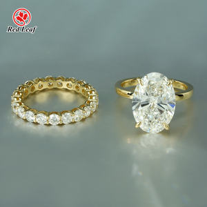 Redleaf 9K 10K 14K 18K Lab IGI coltivato oro diamante anello di nozze anello di fidanzamento fede nuziale Set di anelli - Product Image 2