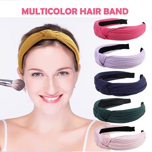 Song May fasce per capelli larghe annodate da donna carine alla moda accessori per capelli antiscivolo in tinta unita regali per feste quotidiane per ragazze - Product Image 4