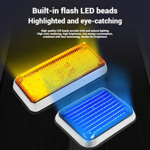 Feux stroboscopiques LED 12V-24V 200x100mm Rouge/Bleu/Blanc/Ambre, feux d'avertissement d'urgence à montage en surface pour ambulance, camion de pompiers, véhicule - Product Image 3