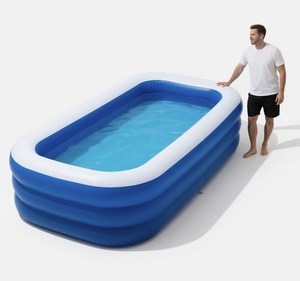 <span class=keywords><strong>Piscine</strong></span> gonflable rectangulaire pour parents et enfants, grande taille, en PVC, écologique, durable, antidérapante, portable, pour l'extérieur - Product Image 2