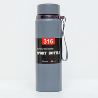 Gourde isotherme en acier inoxydable 316 de 800 ml avec affichage de la température, double paroi isolée, bouteille d'eau de sport pour les voyages, les activités de plein air et la salle de sport
