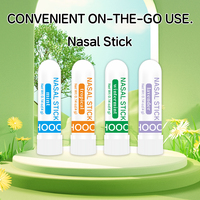 Bâton nasal de relaxation quotidienne naturelle de marque privée de quatre packs Bâton nasal portable d'huile essentielle pour une respiration facile