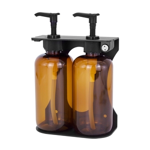 Dispensador Triple de Jabón <span class=keywords><strong>y</strong></span> Champú de Acero Inoxidable Negro Mate de 300 ml <span class=keywords><strong>y</strong></span> 500 ml <span class=keywords><strong>con</strong></span> Soporte para Montaje en Pared para Uso en Hoteles - Product Image 5