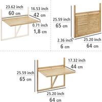 Bambou mural pliant cuisine salle à manger multi-usages bureau pour ordinateur portable plateau à manger Table multifonctionnelle, table de porte et ordinateur portable