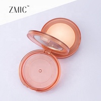 Boîtier vide pour poudre compacte avec miroir, transparent, pour palette de blush et de contour, boîte ronde en plastique pour sourcils et fards à paupières, étui à fond de teint