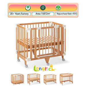 Lit de sieste pour <span class=keywords><strong>garderie</strong></span> Montessori en bois massif Lit de bébé convertible avec hauteur de bureau réglable Berceau pour enfants - Product Image 4