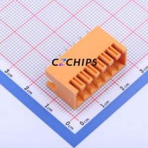 KF2EDGEVC-3.5-2*7P Plug-in Terminal Block Through hole,P=3.5mm Connector Board-to-Board / Socket - Closed 2x7P 3.5mm Orange - Product Image 1