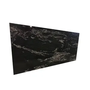 工厂促销价格黑色大理石瓷砖黑色大理石平板，表面白色纹理