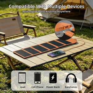 Panel Solar Portátil de 18W y 6 Pliegues con Doble Puerto USB, Cargador Solar de Emergencia para Teléfono, Batería, Ventilador Pequeño, Luz de Camping - Product Image 3