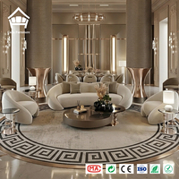 Modernes Luxuriöses Italienisches Design Runder Couchtisch Hochwertiges Maßgefertigtes Gebogenes Sofa Wohnzimmer-Möbelset für Villa-Hotel-Projekte