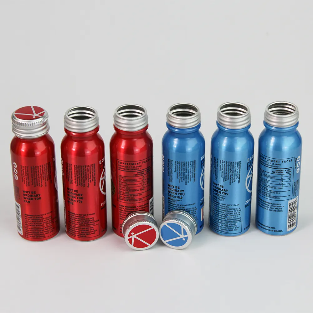 Botol Kaleng Minuman Aluminium Atas Sekrup 100Ml 150Ml Desain Kustom Kualitas Superior