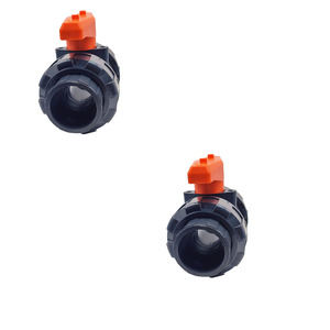 Vanne à boisseau sphérique en <span class=keywords><strong>PVC</strong></span> à usage intensif personnalisée avec extrémités union, résistante aux produits chimiques, pour systèmes acides/solvants/<span class=keywords><strong>eaux</strong></span> usées. - Product Image 1