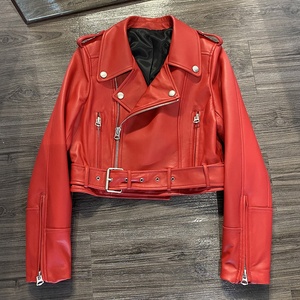 2025 Spring <strong>pink</strong> Real Sheepskin Leather <strong>Jacket</strong> Leather <strong>Jackets</strong> Woman <strong>Biker</strong> Leather <strong>Jacket</strong> - Product Image 4