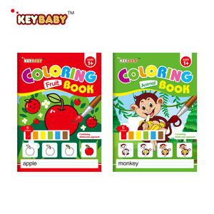 <span class=keywords><strong>Livre</strong></span> de coloriage à l'<span class=keywords><strong>aquarelle</strong></span> Keybaby 4 thèmes, simple et <span class=keywords><strong>facile</strong></span>, sur le thème des animaux et des fruits, peinture aux couleurs vives, sûr, avec pinceaux, pour les enfants de 3 ans et plus - Product Image 4