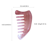 Peigne en résine pour massage du cuir chevelu Gua Sha avec logo personnalisé 4,33x5,2 cm Fabriqué en Chine