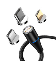 Câble de données de charge rapide magnétique tressé 3A pour câble Micro Usb Mobile pour Android/IOS/TYPE-C