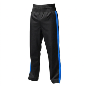 Men's Black Sweatpants Blue Side Stripe Geometric Print Elastic Waist Casual Wear Breathable Woven Polyester Pants Summer Style - Product Image 1