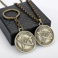 New Vintage Howard Phillips Lovecraft Cthulhu Mythos Pendant Key Rings Medieval Signet Runes Gate Necklace
