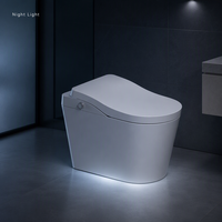 Toilette intelligente avec bidet électrique parlant, siège chauffant, capteur de chasse d'eau automatique, couvercle et télécommande