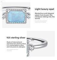 Bague pour femme en argent Sterling 925 fantastique opale naturelle bijoux fins pour fiançailles de mariage véritable accessoire Anel