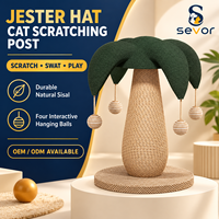 Grand griffoir vertical moderne en bois massif et sisal pour chat avec arbre à grimper - Style mignon