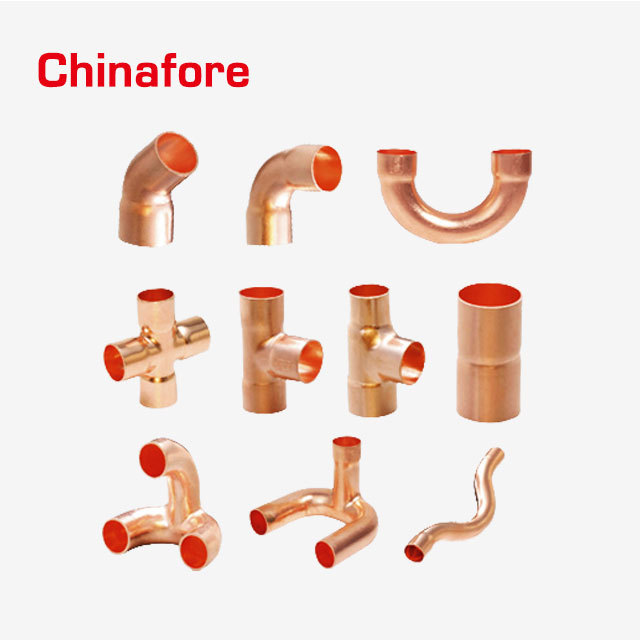 Refrigeration copper fitting tubes connect copper pipe