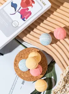 Vente en gros Ensemble de bombes de bain pour cupcakes à bulles d'huiles essentielles biologiques naturelles