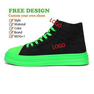 حذاء رياضي بتصميم مخصص مع شعار مطبوع حذاء رياضي غير رسمي ماركة من الجلد الطبيعي حذاء رياضي عالي القطع للرجال - Product Image 1