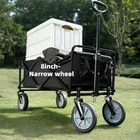 Remolque Plegable para Acampar al Aire Libre, Carrito de Compras Plegable de Cuatro Ruedas, de Acero y Oxford 600D, 86x50x102cm