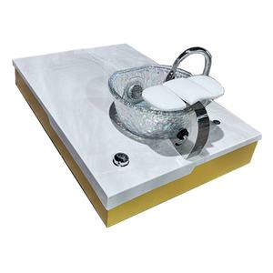 Bain de pieds pour pédicure, équipement de salon populaire, bain de pieds en porcelaine blanche avec plateforme pour les soins de beauté à domicile - Product Image 3