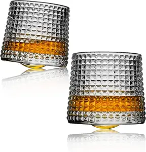 Vendita calda Amazon bicchieri da whisky rotanti bicchiere da whisky vecchio stile bicchiere creativo bicchieri da whisky addensati