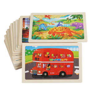 Rompecabezas de Madera de 24 Piezas con Dibujos Animados de Animales y Dinosaurios para Niños, Unisex, Juguetes Educativos para <span class=keywords><strong>la</strong></span> Primera Infancia - Product Image 5