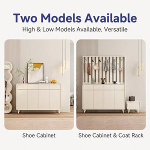 Mueble de Entrada Moderno y Minimalista Estilo Crema con Ganchos para Abrigos, Gran Capacidad, Multifuncional, Ecológico, <span class=keywords><strong>Zapatero</strong></span> de Madera - Product Image 6