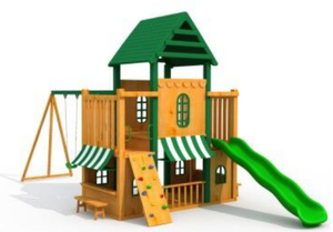 Cadre d'escalade en bois de Patio, ensemble de balançoire pour l'arrière-cour, accessoires en plastique, équipement de jeu pour l'extérieur, en vente - Product Image 2