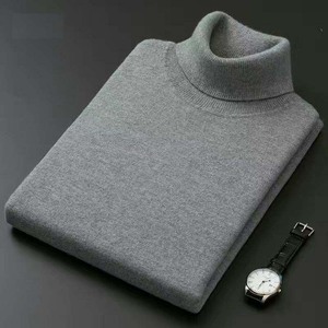 <span class=keywords><strong>Jersey</strong></span> de <span class=keywords><strong>cuello</strong></span> <span class=keywords><strong>alto</strong></span> de Cachemira liso Casual de manga larga en blanco suéter de moda para <span class=keywords><strong>hombre</strong></span> traje - Product Image 1