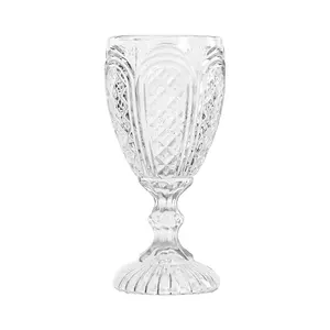 Beautiful Vintage Embossed Diamond Lead Free Red Glass Whiskey White Drinking Water Cup for Wedding Event Crystal Wine Glasses