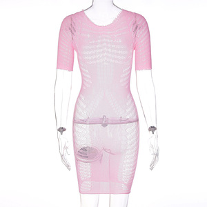 Nuovo abito estivo avvolgente a maniche corte con scollo rotondo a maniche lunghe a manica lunga abito <span class=keywords><strong>Sexy</strong></span> - Product Image 5