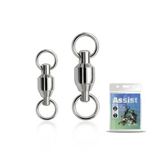 Wholesale Supplies Fishing Gear Accessories Stainless Steel Double Ball Bearing Sea Fishing Connector Swivel Snap