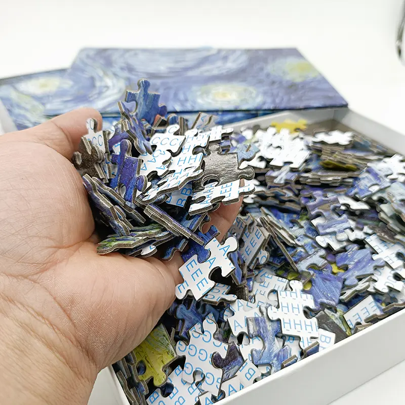 Personalizado barato oem puzzle game para crianças 1000 pcs puzzle eco-friendly papel reciclado papelão jigsaw puzzle brinquedos
