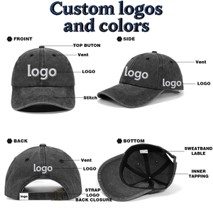 Casquette de Baseball Délavée OEM en Coton Non Structuré, Style Papa Lavé, Rétro Urbain Sportif, Gorras Courbe Vintage, Casquette de Sport Décontractée - Product Image 4