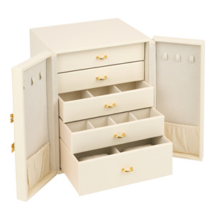 Caja de Joyería de Tela de 5 Niveles, Organizador de Joyas con Múltiples Cajones y Puertas Laterales, Capacidad de 6-10L para Anillos, Collares y Pendientes - Product Image 1