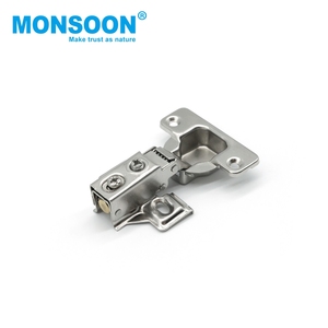 Charnière courte pour meuble, style américain, en fer et acier, à fermeture amortie hydraulique, pour cadre invisible, finition nickel - Product Image 4