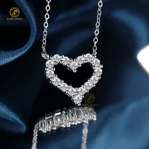 2024 Valentine's Gift Classic Heart Design Customized Jewelry 14K 18K Real Gold 2MMD VS1 Lab Grown Diamond Pendant Necklace