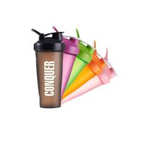 Bouteille shaker de fitness multi-capacités avec bec verseur direct, couvercle à vis, anse de transport et logo en options de couleurs fixes