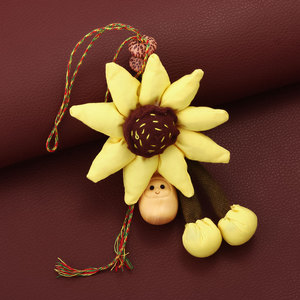<span class=keywords><strong>Boule</strong></span> suspendue <span class=keywords><strong>en</strong></span> <span class=keywords><strong>tissu</strong></span> Tournesol Noix de coco Pendentif de sac de forme unique - Product Image 2