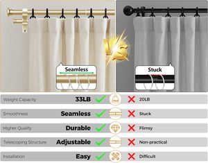 Ensemble de <span class=keywords><strong>tringle</strong></span> à rideaux moderne or argent noir <span class=keywords><strong>extensible</strong></span> avec porte-embouts pour la décoration intérieure s'adapte aux fenêtres de la cuisine balcon salle de bain - Product Image 2