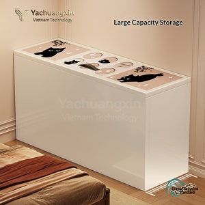 Boîte de rangement en plastique avec motif chat, couvercle, rectangulaire, capacité moyenne, à poser au sol, organisateur minimaliste pour la maison - Product Image 5