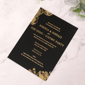 Menú de acrílico negro/blanco creativo de 5X7 pulgadas con texto dorado Bar <span class=keywords><strong>Restaurante</strong></span> Cena DE BODA Tarjeta de menú de acrílico - Product Image 2